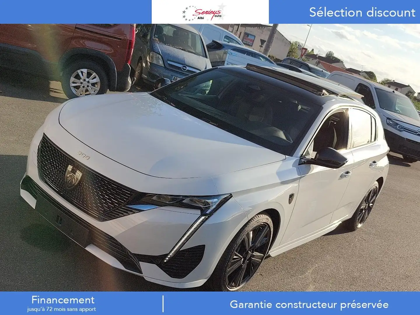 Peugeot 308 GT BlueHDI 130 EAT8 TOIT PANO+PK VISION 360+DRIVE ASSIT PLUS+JA18 PORTLAND+HIFI FOCAL Blanc - 1