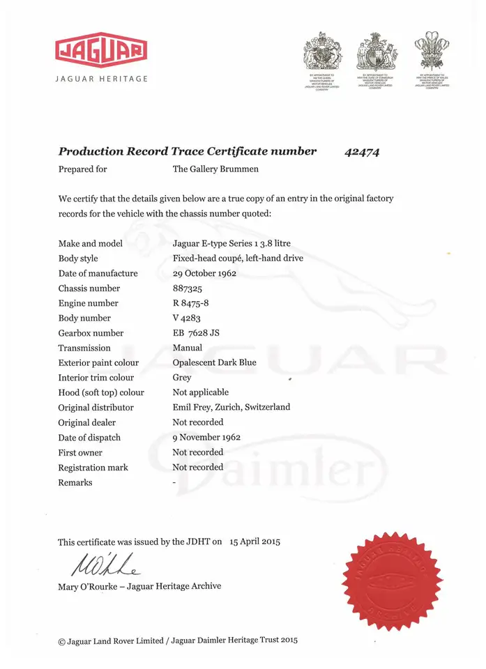Jaguar E-Type 3.8 Litre Coupe Series 1 PRICE REDUCTION! "From th, foto 7