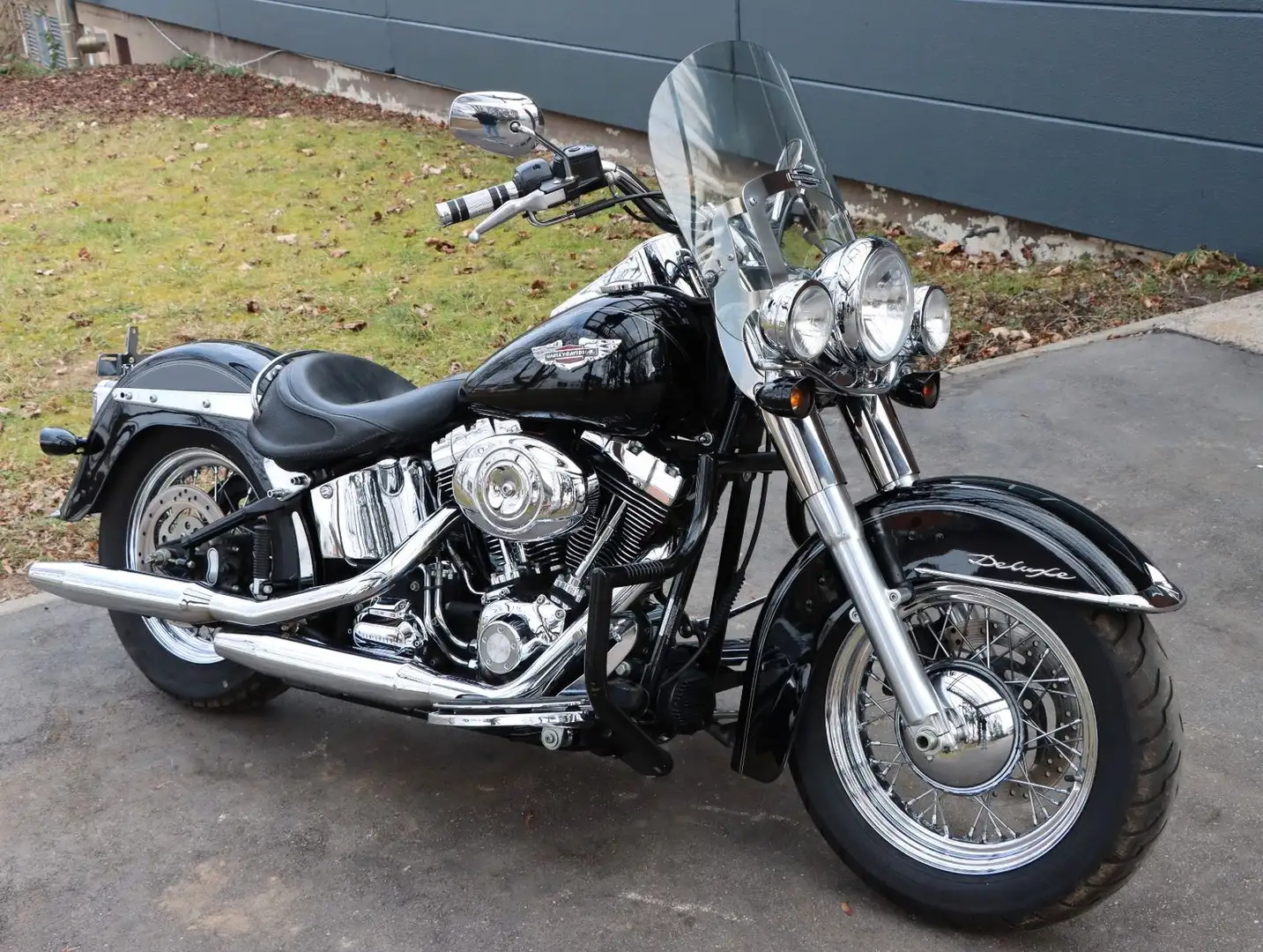 Harley-Davidson Deluxe FLSTN Softail Deluxe|Ledertaschen möglich Fekete - 1