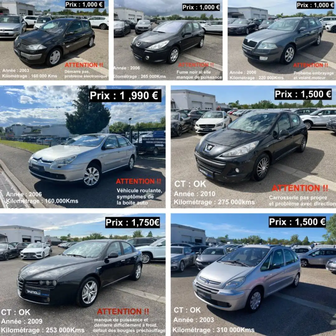 Peugeot 207 Lot De 7 Voitures A Vendre Dans L'état En Roulant Zwart - 1