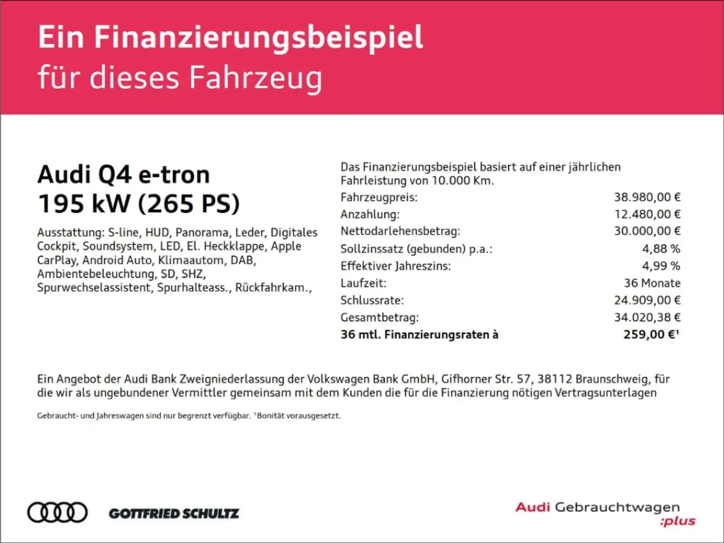Audi Q4 e-tron quattro KAMERA PANO LED LEDER S-Line HUD SHZ APPLE Noir - 2