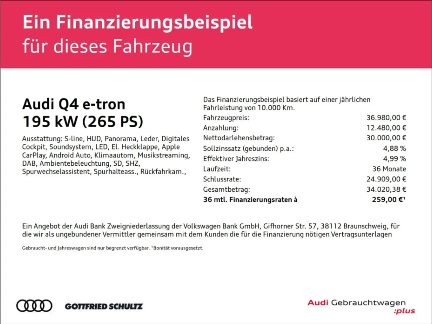 Audi Q4 e-tron quattro KAMERA PANO LED LEDER S-Line HUD SHZ APPLE Nero - 2