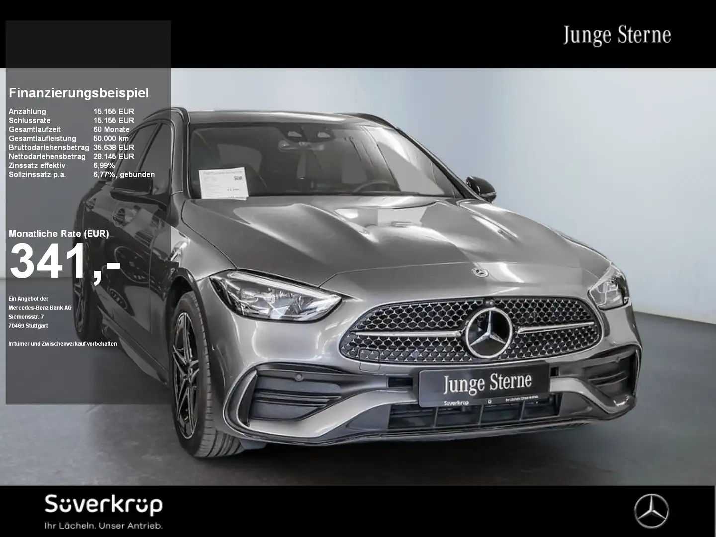 Mercedes-Benz C 300 T e , AMG NIGHT DISTR 360 AHK PDC MEMO Grau - 1
