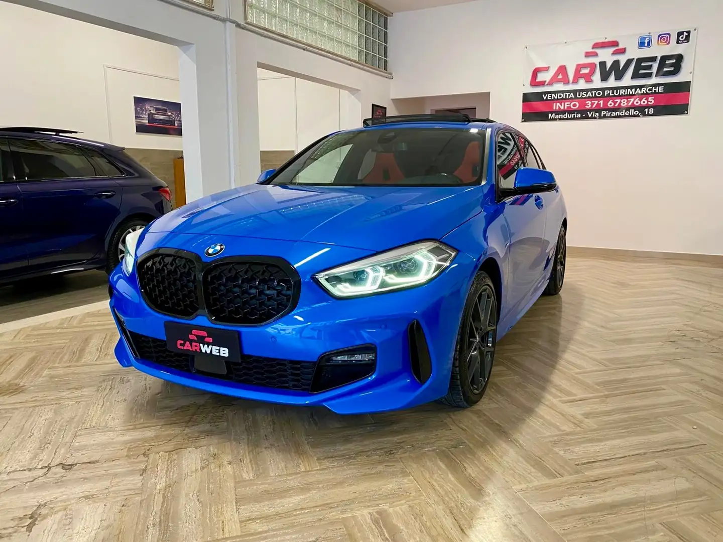 BMW 120 Serie 1 F40 120d Msport auto Bleu - 2