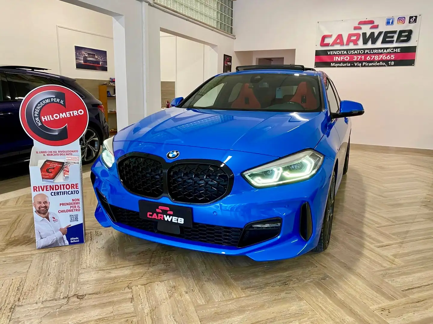 BMW 120 Serie 1 F40 120d Msport auto Bleu - 1