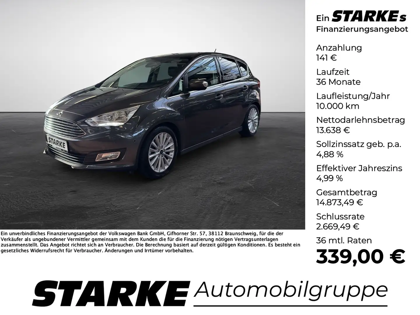 Ford C-Max 1.5 EcoBoost Titanium Gris - 1