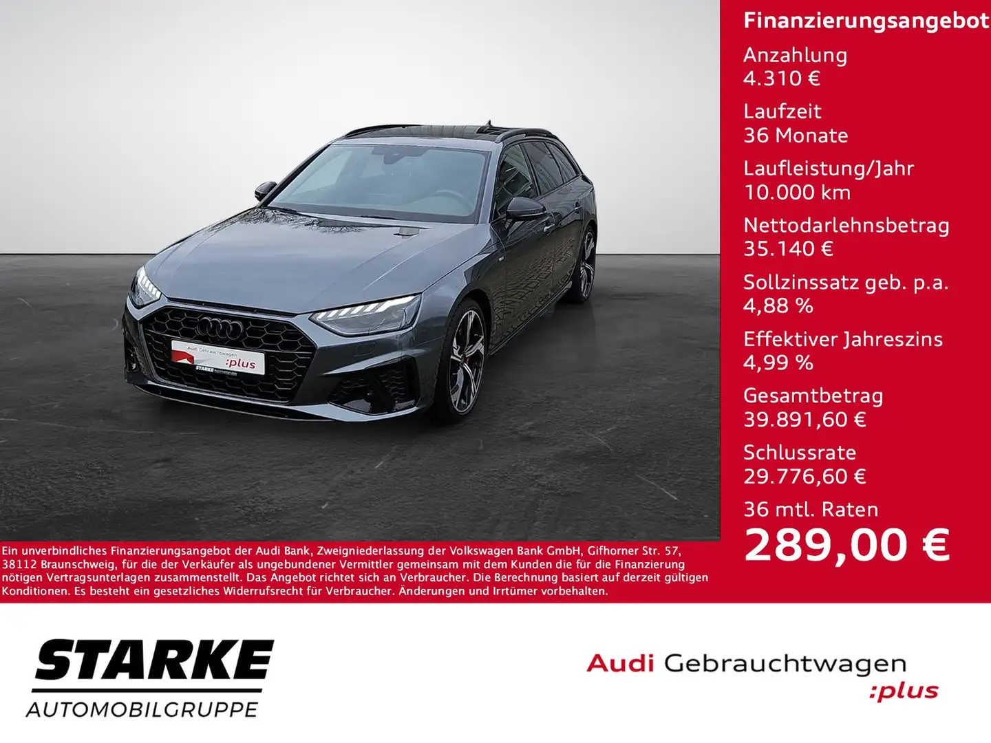 Audi A4 Avant 40 TFSI S tronic S line Competition Editi... Grau - 1