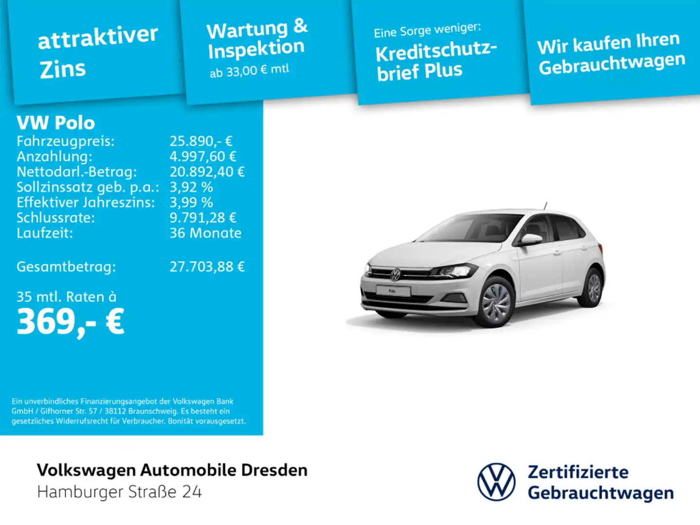 Volkswagen Polo Comfortline 1.0 TSI DSG KLIMA PDC SITZHZG Weiß - 1