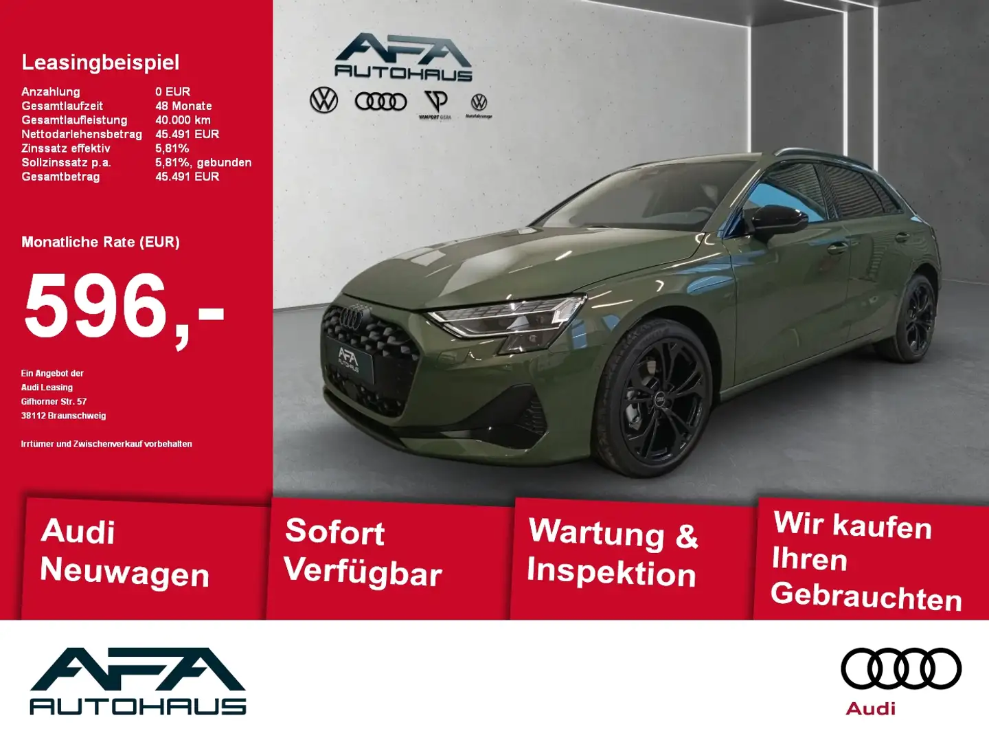 Audi A3 Sportback 35 TDI advanced LED*opt.schwarz*ACC Grün - 1