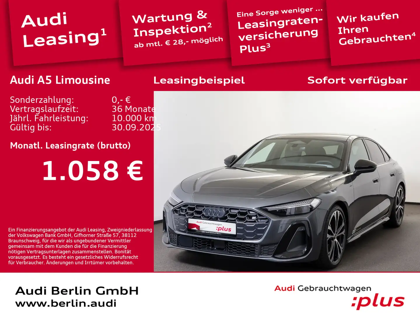 Audi A5 e-hybrid quattro S tronic Grau - 1