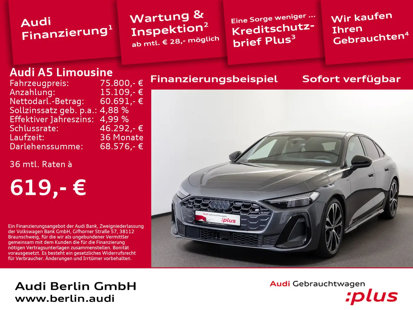 Audi A5 e-hybrid quattro S tronic Grey - 1