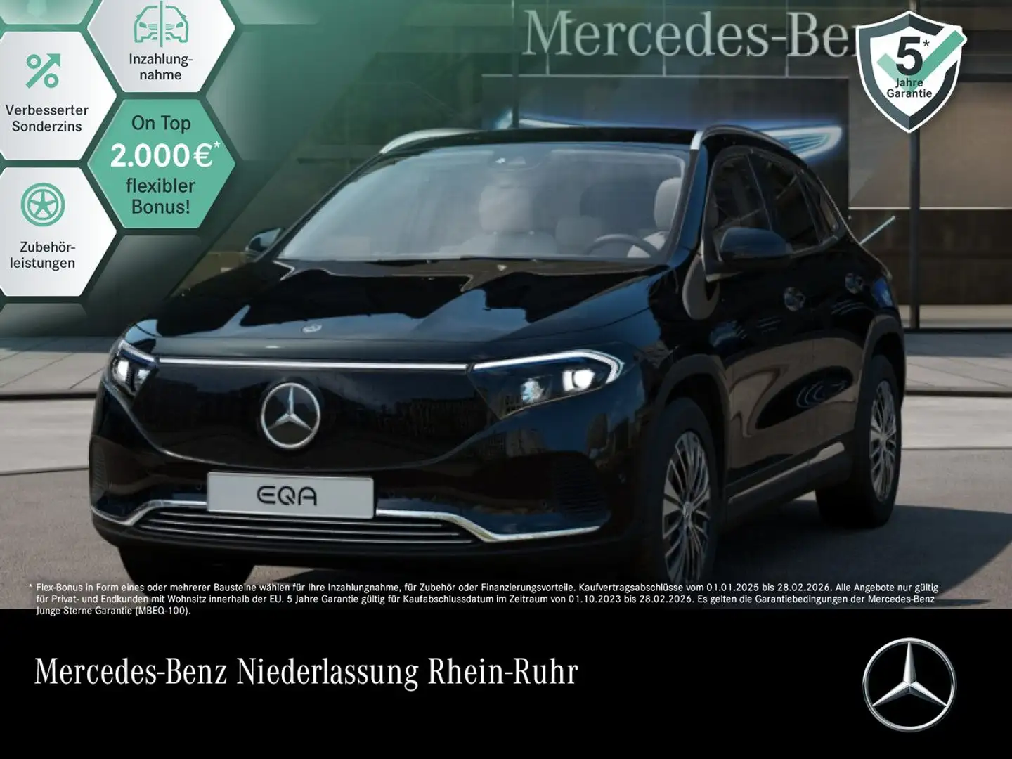 Mercedes-Benz EQA 300 4M PROG+ADVANCED+KAMERA+SPUR Schwarz - 1