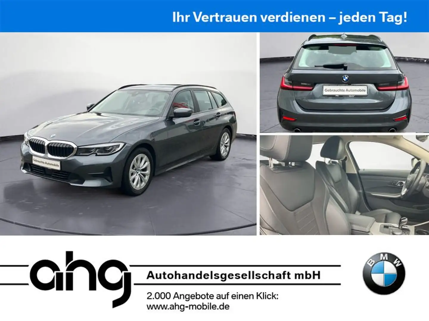 BMW 318 d Touring Advantage Innovationsp. Aut. AHK Gris - 1