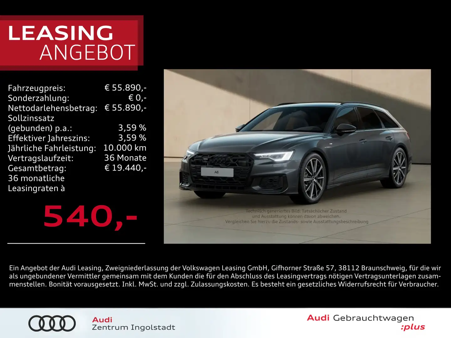 Audi A6 Avant 45 TDI qu S line MATRIX Pano AHK 20" Grau - 1