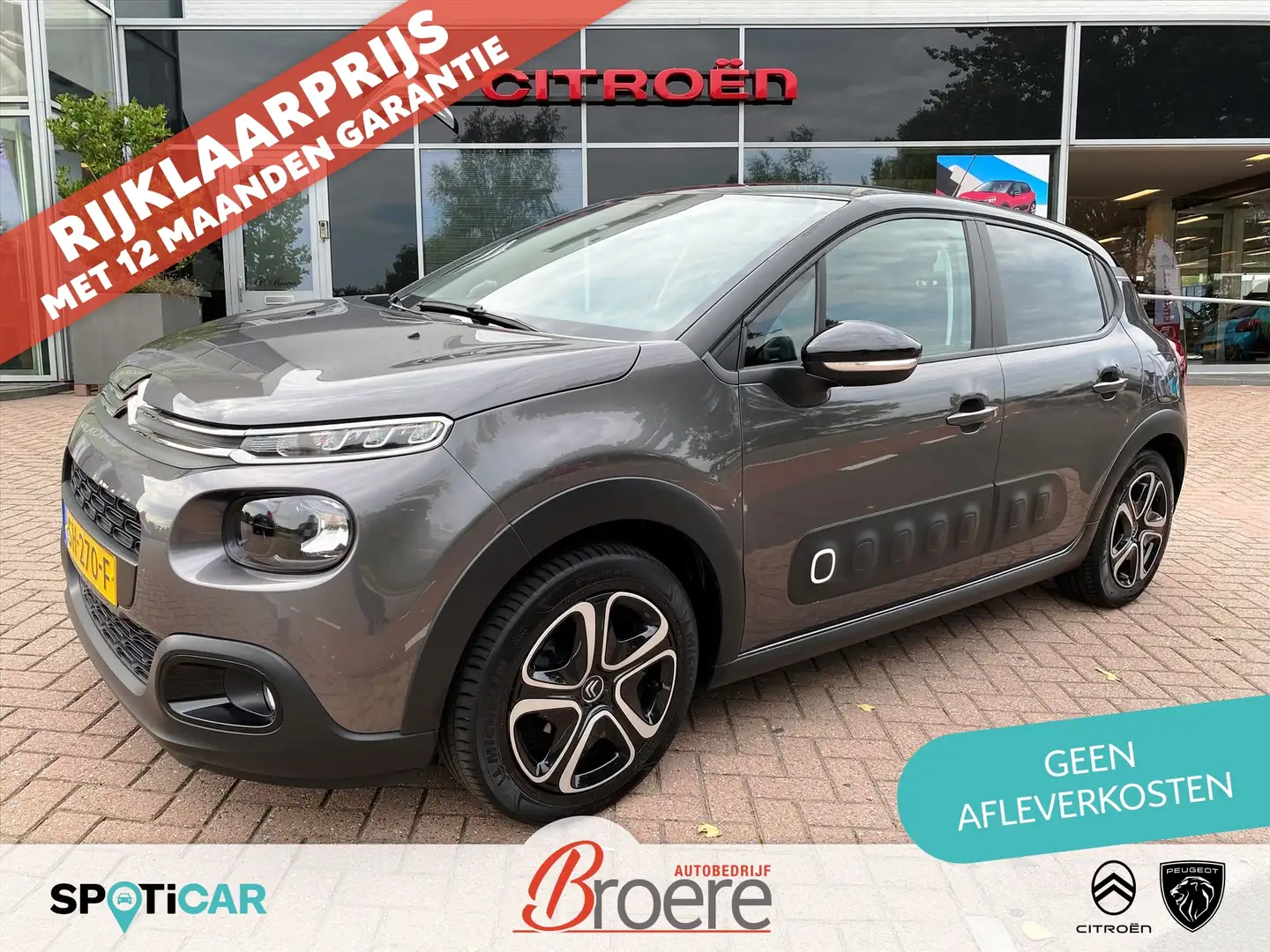 Citroen C3 1.2 82pk Feel Edition | parkeersensoren, navigatie Grigio - 1