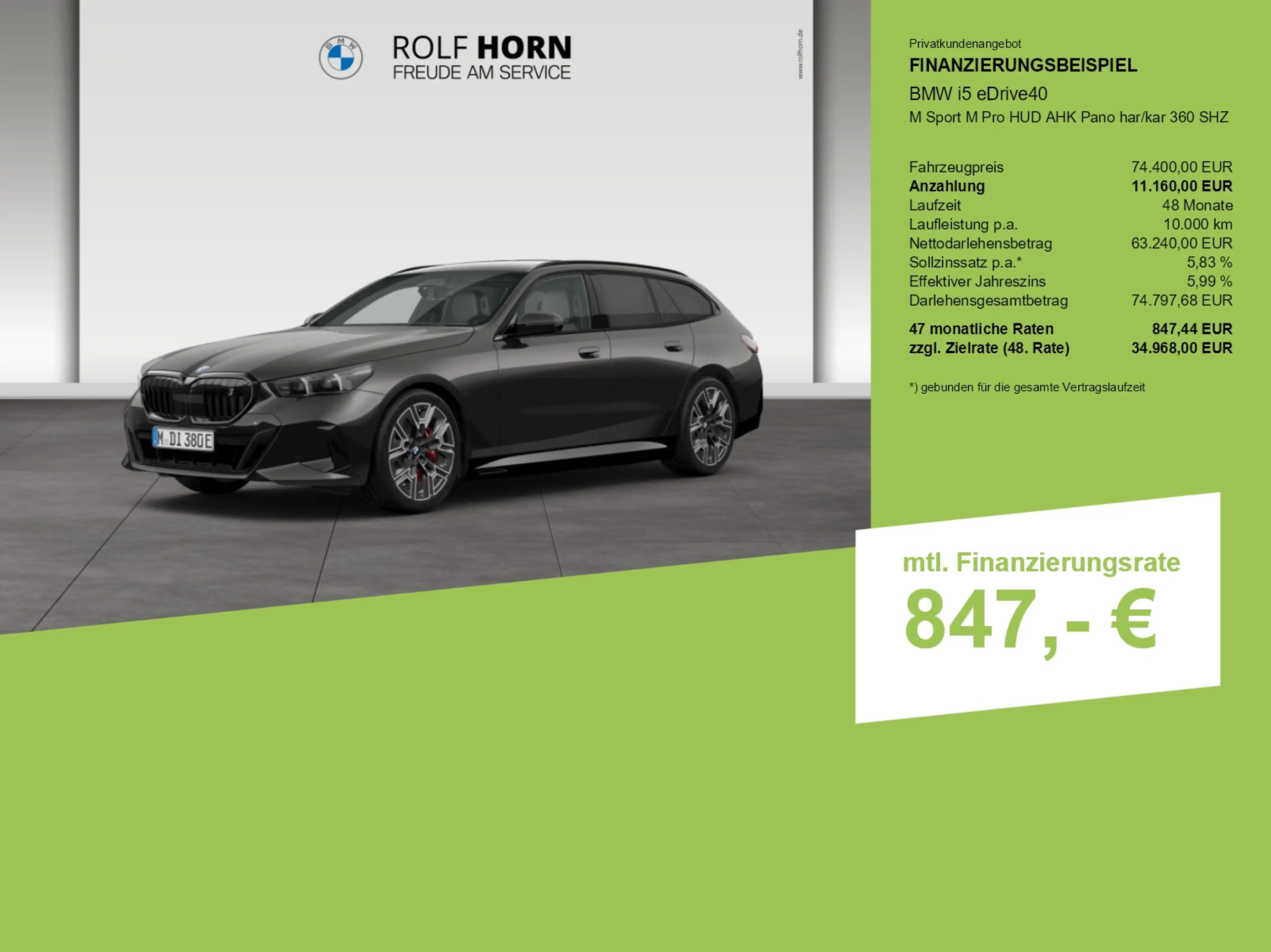 BMW i5 eDrive40 M Sport M Pro HUD AHK Pano har/kar 360 SH — photo 3