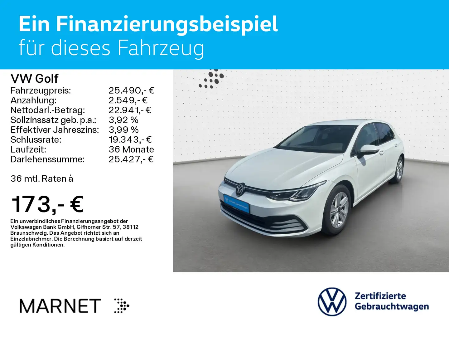 Volkswagen Golf VIII 2.0 TDI DSG Life*Navi* Kamera* ACC* LE Blanc - 2