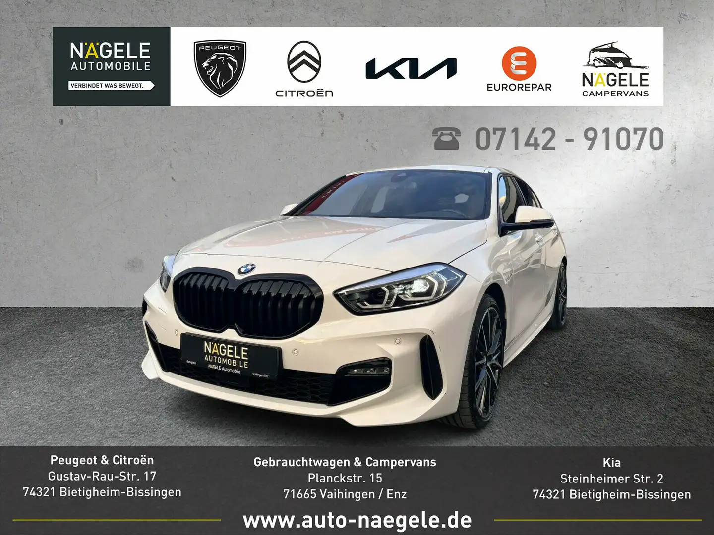 BMW 118 118i M Sport|Shadow|H&K|ACC|19"|Navi|LED|SZH| Blanc - 1