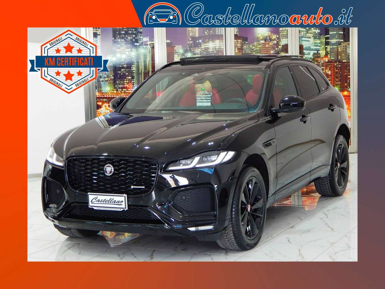 Jaguar F-Pace 2.0d i4 mhev R-Dynamic Black AWD 204cv Aut. TETTO-PELLE ROSSA-NAVI-LED