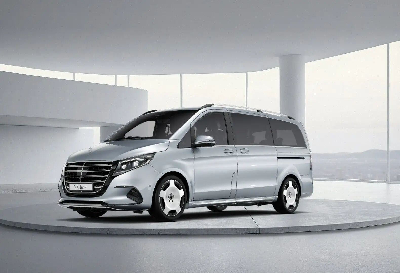 Mercedes-Benz V 300 d 4MATIC EXCLUSIVE Lang 6 Sitze AHK 2,5t Silber - 2