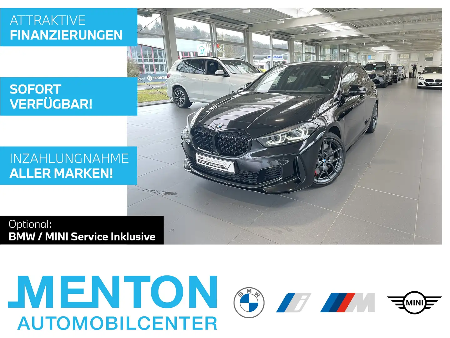 BMW 135 M135i xDrive LCProf./HuD/ad.LED/HarmanKardon/Pano Zwart - 1