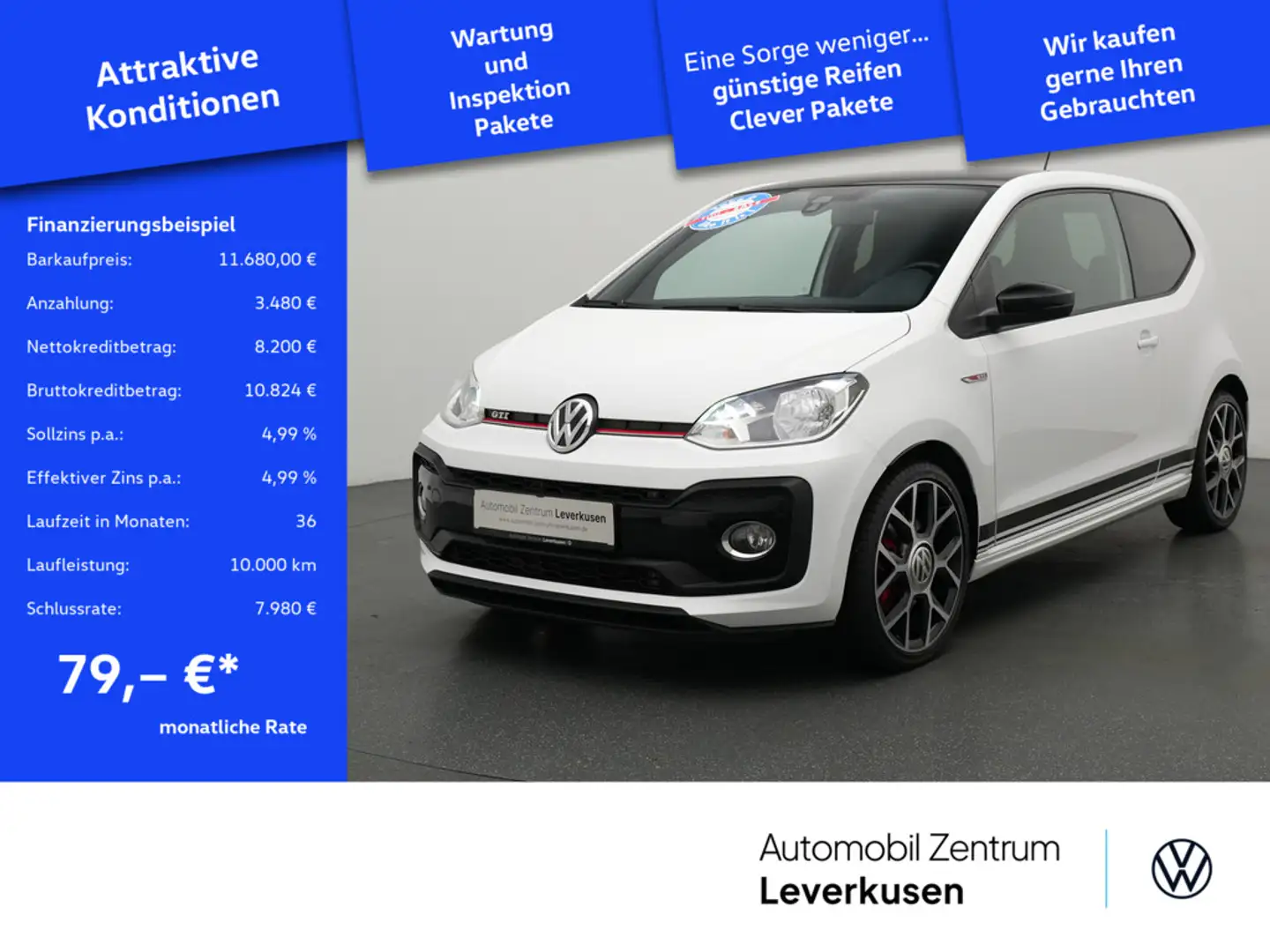 Volkswagen up! GTI PANO KAM SHZ PDC PORT NAVI Weiß - 1