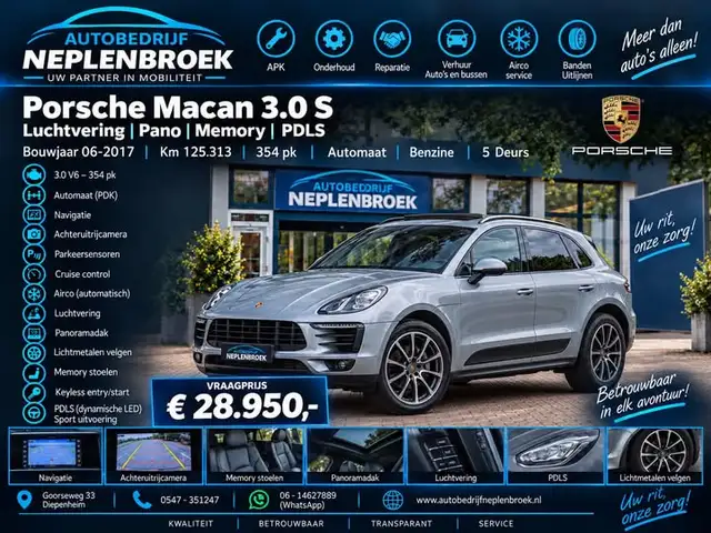 Porsche Macan 3.0 S | Luchtvering | Pano | Memory | PDLS |  06-2