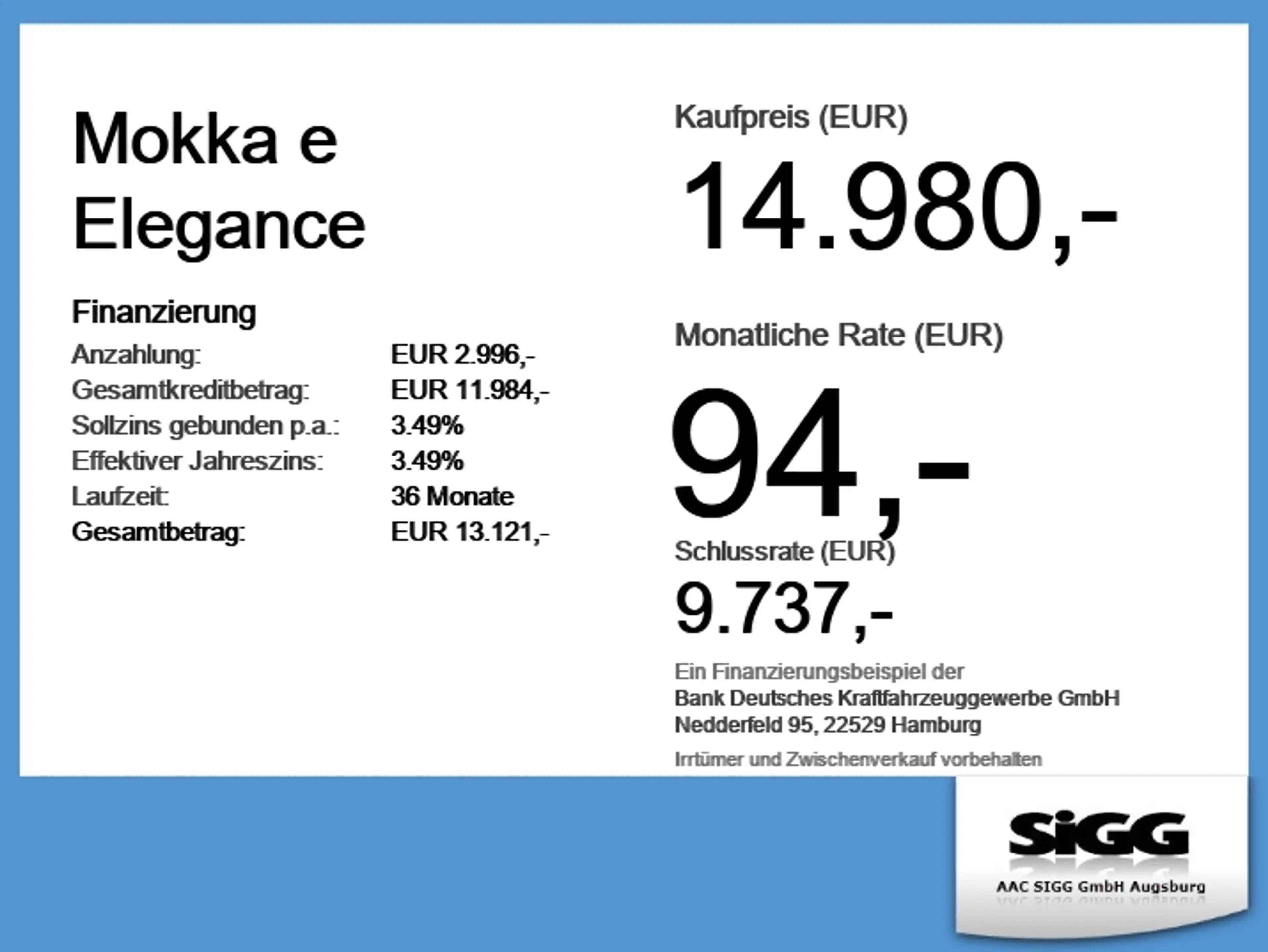 Opel Mokka-E Mokka e Elegance Kamera PDC Klima — photo 6