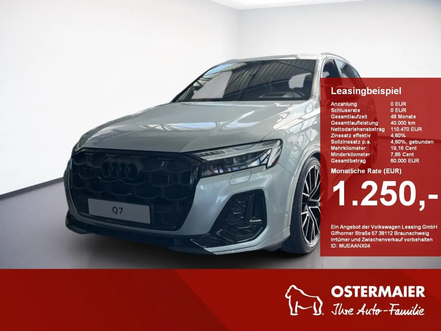 Audi Q7 SUV S line 50 TDI quattro B&O,HuD,AHK,PANO,MATRIX, Silber - 1