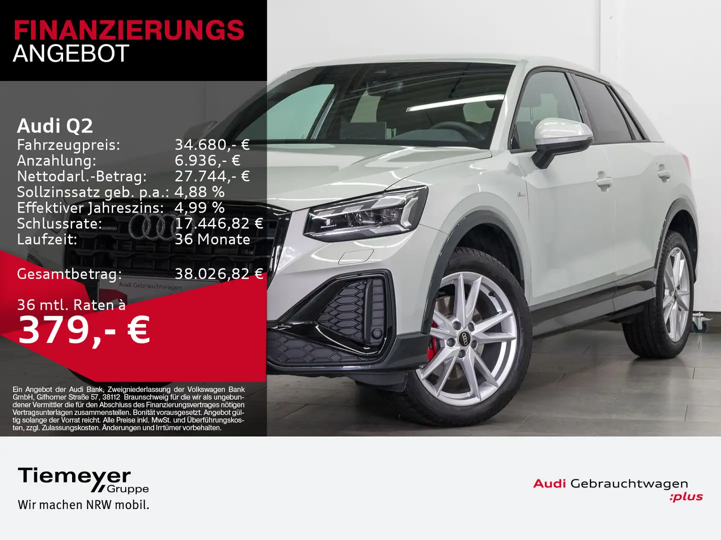 Audi Q2 40 TFSI Q 2x S LINE LM18 RAUTENSTEPPUNG AHK S Silber - 1