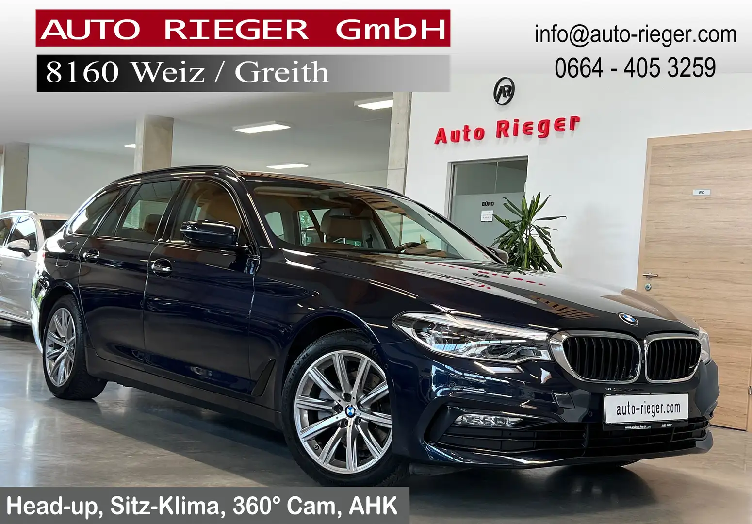 BMW 520 d xDrive Sport Line Touring Head-up, 360°Cam Azul - 1