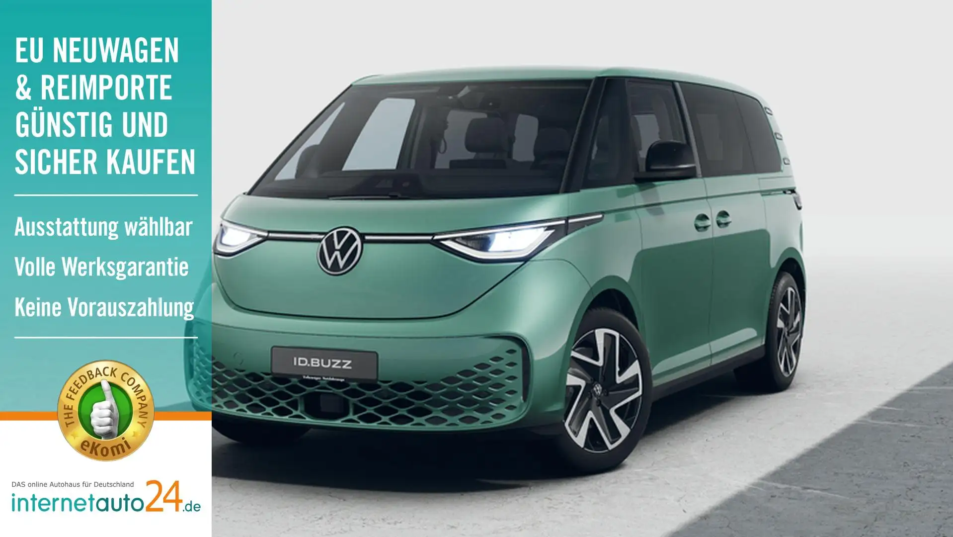 Volkswagen ID. Buzz PRO inkl. Anschlussgarantie, Design-Paket, Assi... zelena - 1