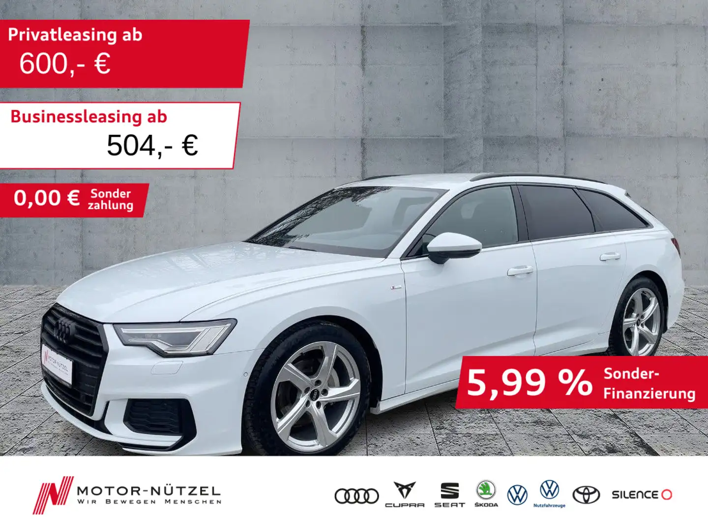 Audi A6 40 TDI S-TR 2x S-LINE LEDER+MATRIX+NAVI Weiß - 1