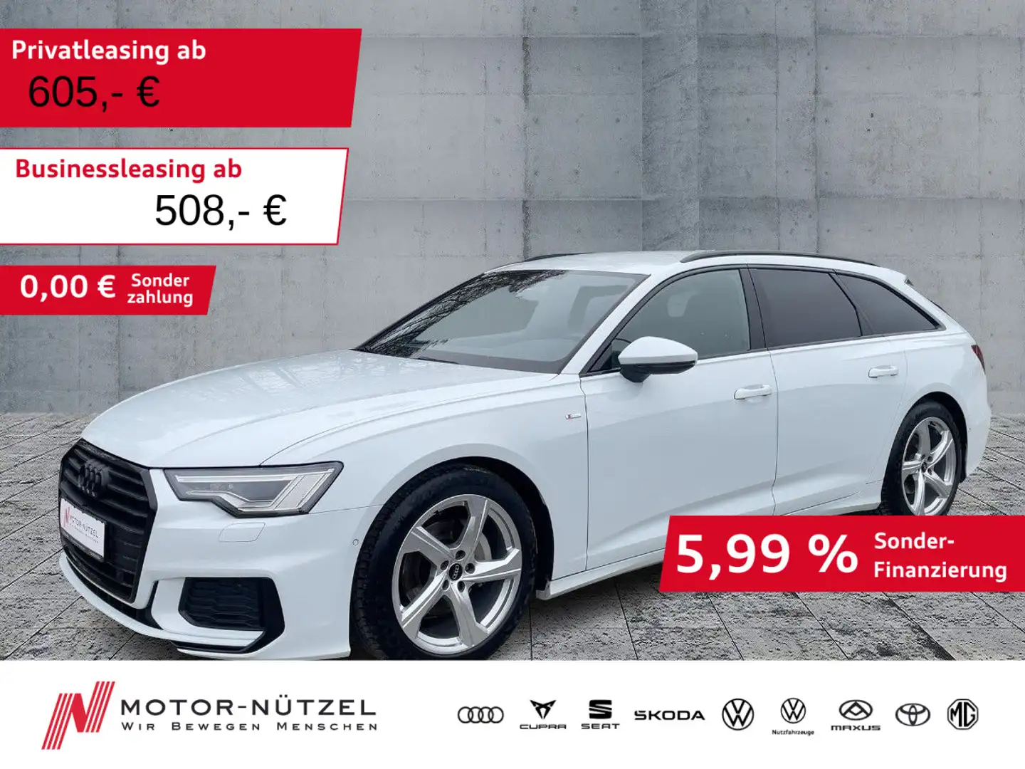 Audi A6 40 TDI S-TR 2x S-LINE LEDER+MATRIX+NAVI Bianco - 1