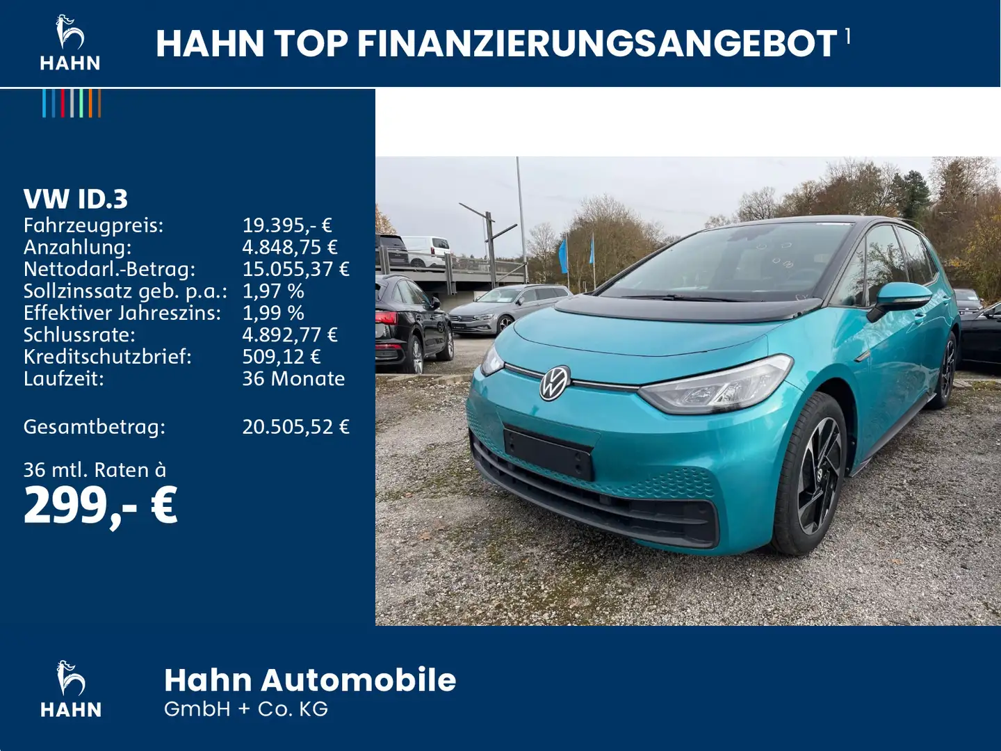 Volkswagen ID.3 Pure Performance City LED Nav Sitzh ACC APP Blau - 2