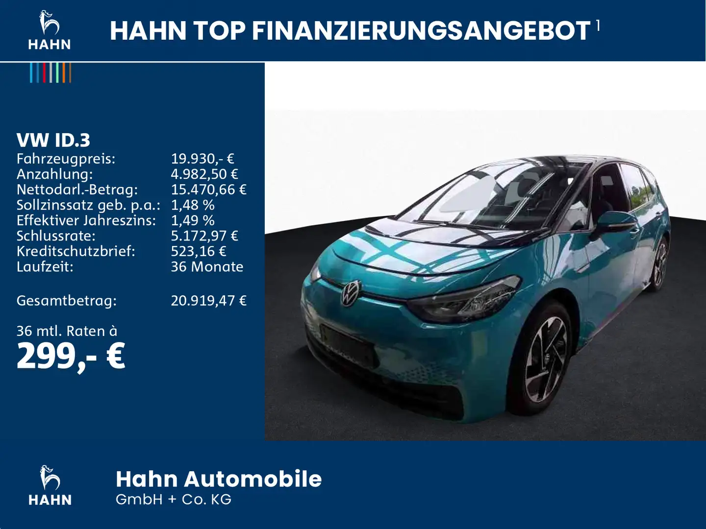 Volkswagen ID.3 Pure Performance City LED Nav Sitzh ACC APP Blau - 2