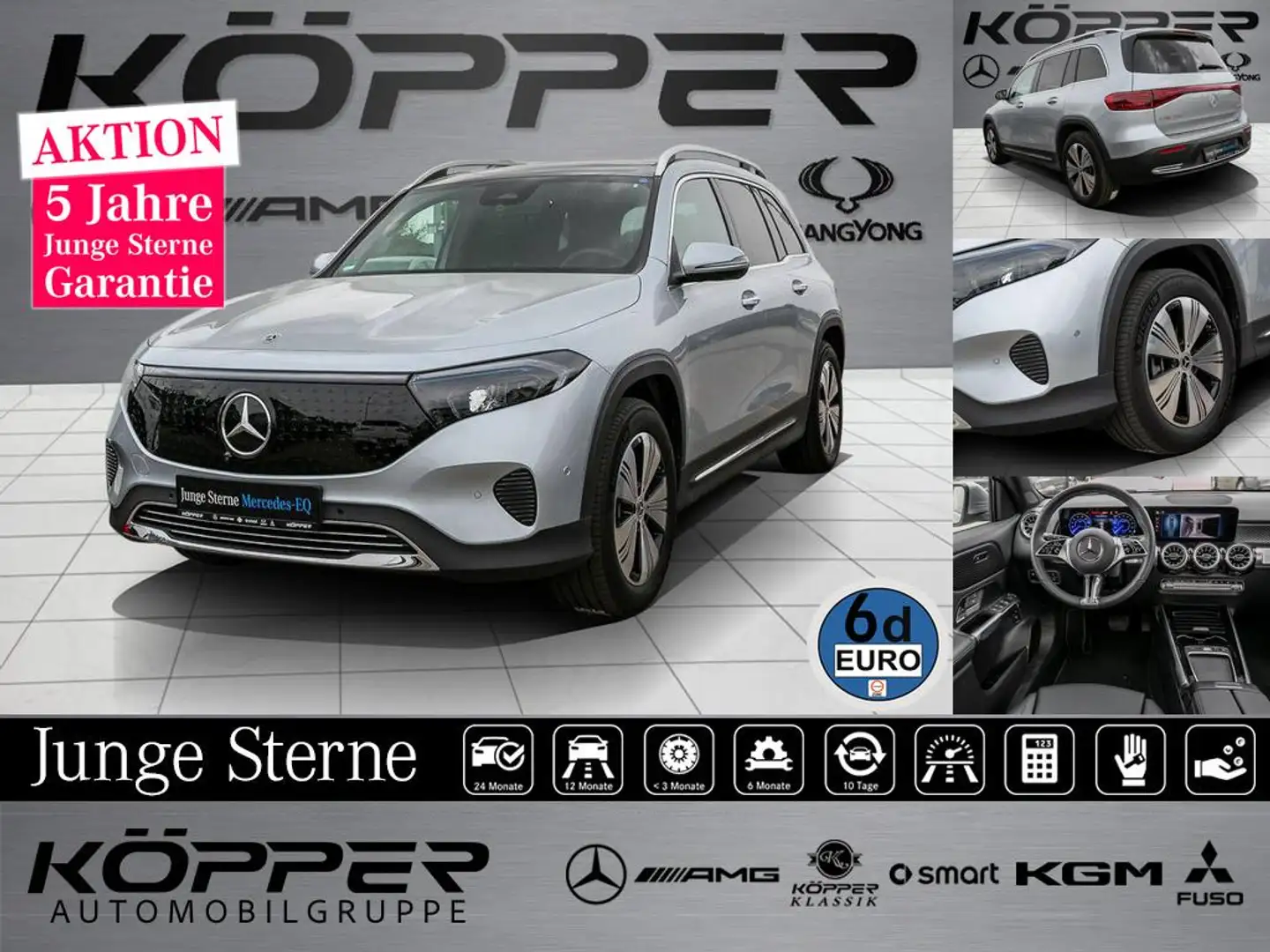 Mercedes-Benz EQB 300 4M Progressive Advanced PLUS Pano Kamera Srebrny - 1