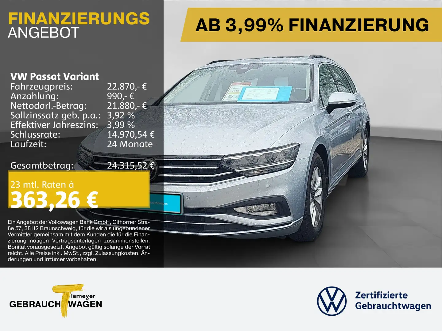 Volkswagen Passat Variant 2.0 TDI DSG BUSINESS VIRTUAL AHK Silber - 1