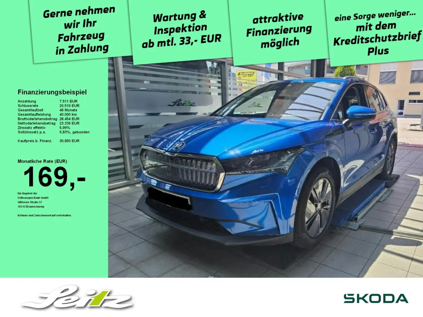 Skoda Enyaq 80 Suite *AHK*HEAD-UP*PANO*MATRIX* Blau - 1
