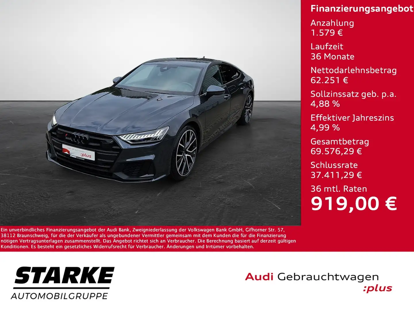 Audi S7 Sportback TDI tiptronic quattro NaviPlus Matrix... Серый - 1