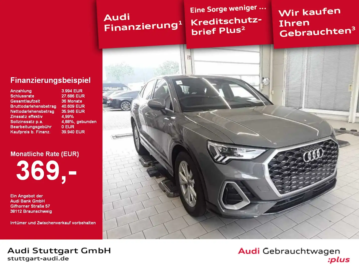 Audi Q3 Sportback 35 TDI S line LED virtCo PDC+Kamera Grau - 1