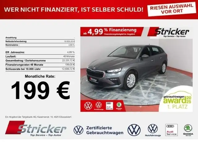 Skoda Scala 1.0TSI DSG 199,-ohne Anzahlung Sitzheizung