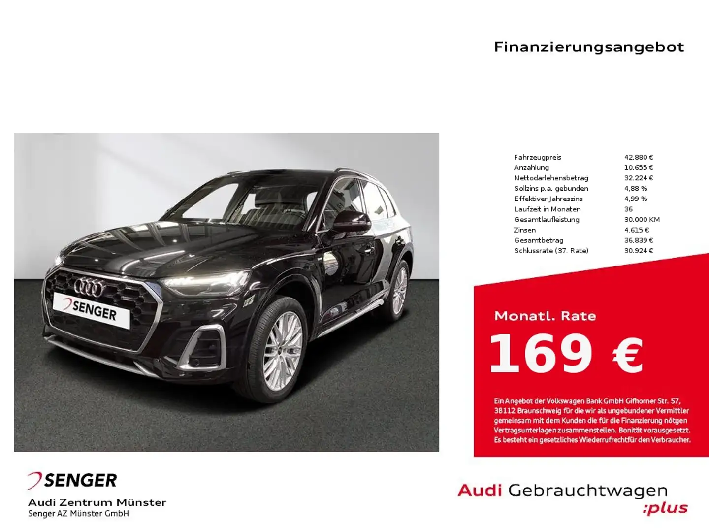 Audi Q5 50 TDI quattro S line Matrix ACC Kamera AHK Schwarz - 1