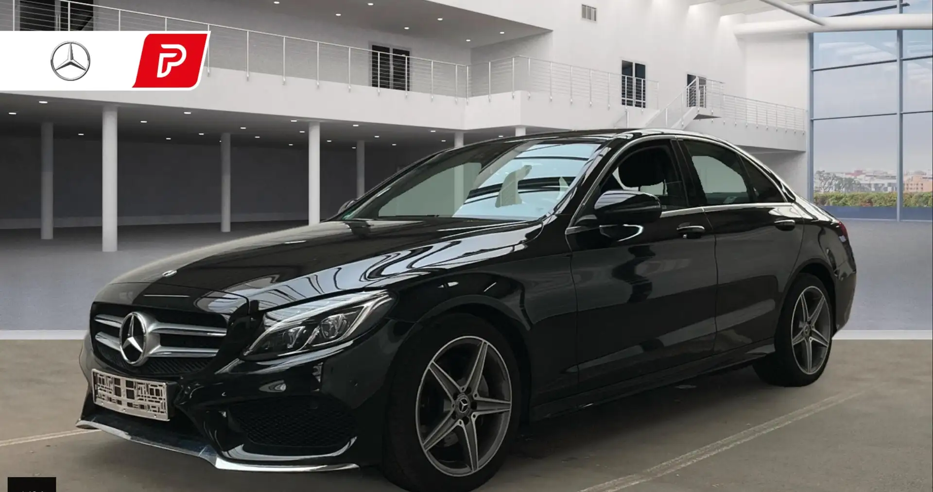Mercedes-Benz C 180 AMG LINE 9G-TRONIC LED+ILS/AMBIENTE/SPUR+TOT/LEDER Noir - 2