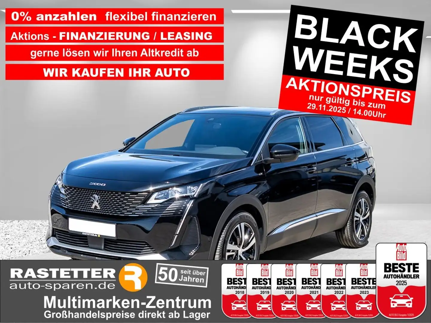 Peugeot 5008 EAT8 GT 7Sitze+18Z+Navi+ACC+Keyless+virtCP+Kamera+ Negro - 1