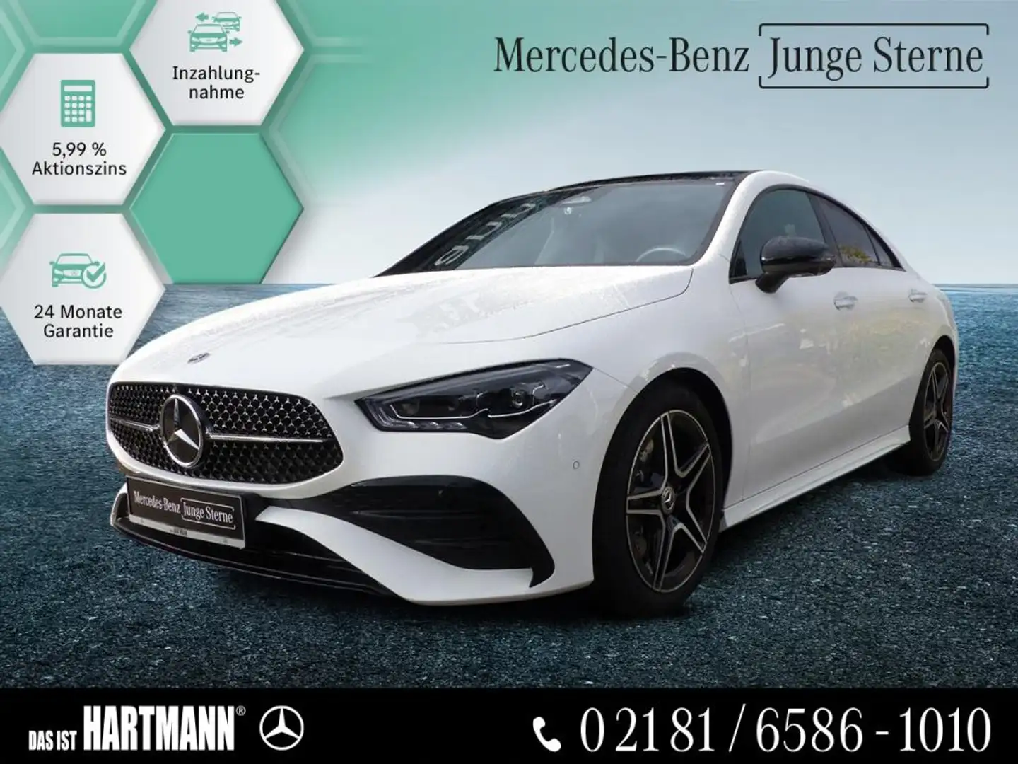 Mercedes-Benz CLA 200 Coupé AMG PLUS+NIGHT+PANO+360°-KAM+TOTWI Blanc - 1