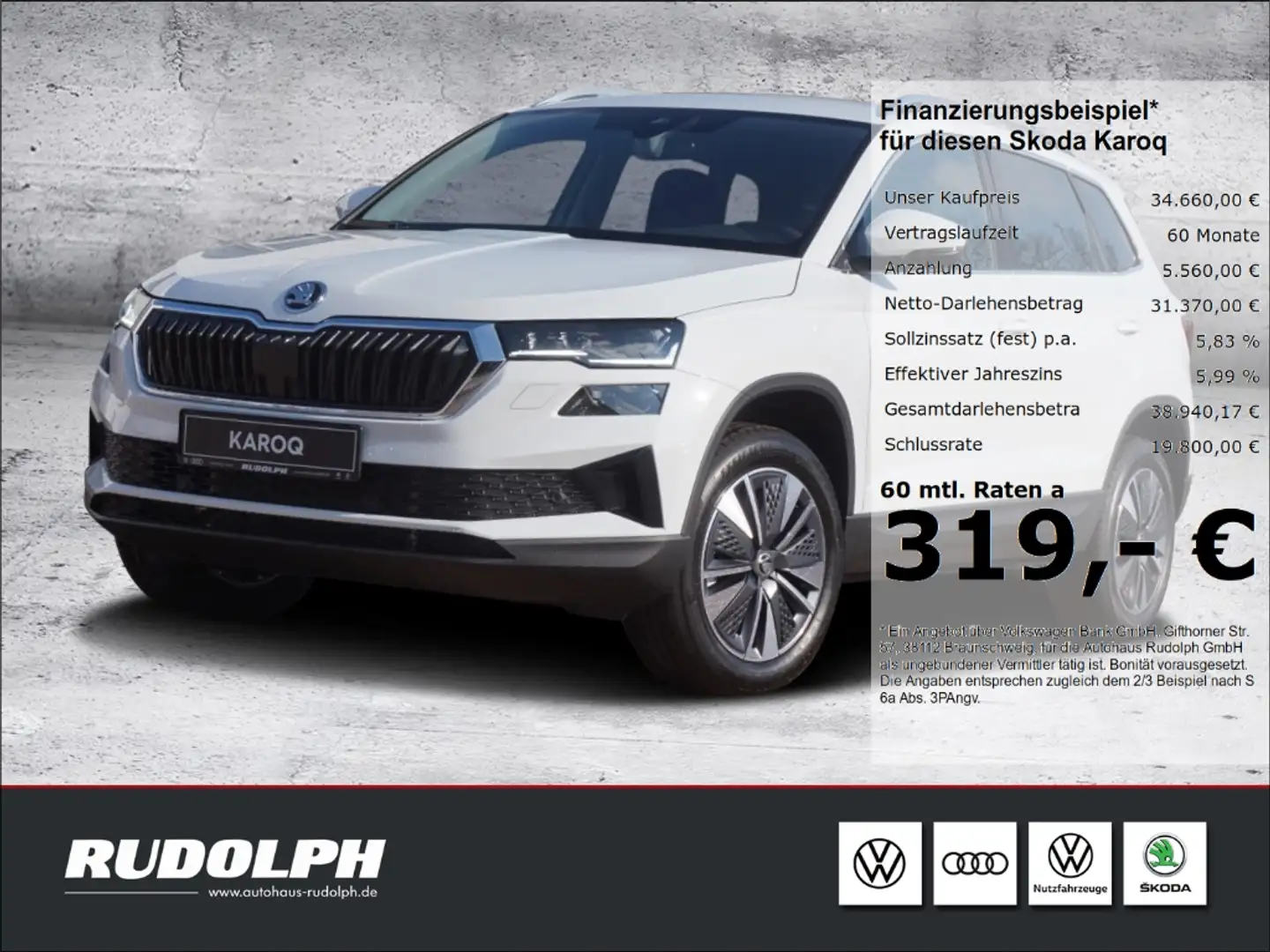 Skoda Karoq 1.5 TSI DSG Selection ACC Keyless Navi Gar. Scheck Weiß - 1