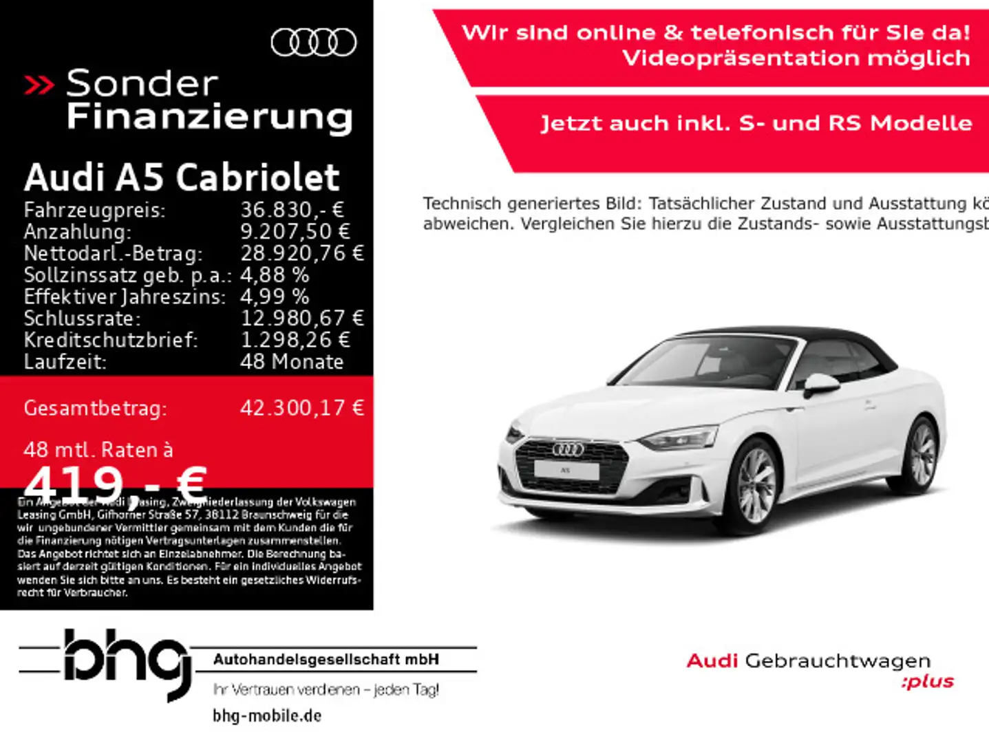 Audi A5 A5 Cabrio advanced 35 TFSI S tronic Weiß - 1