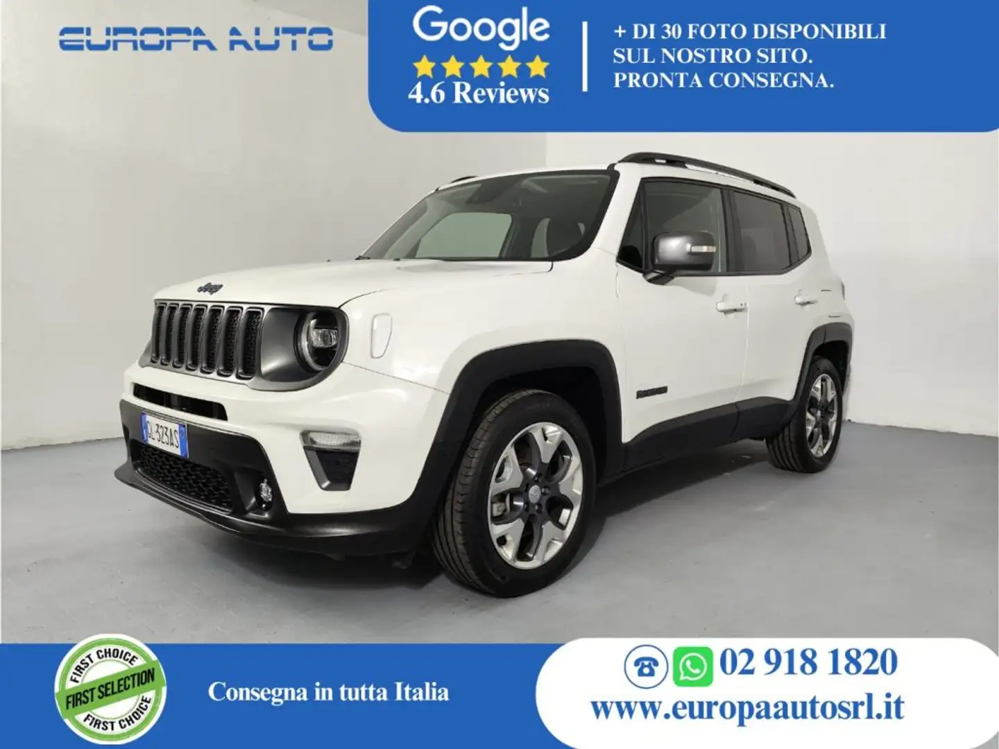 Jeep Renegade 1.3 T4 240CV PHEV 4xe AT6 S Bianco - 1