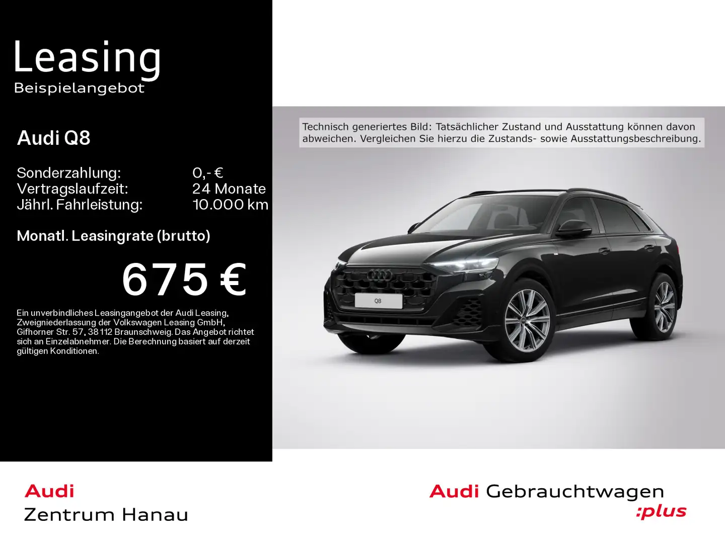 Audi Q8 55 TFSI quattro S-LINE*NAVI*MATRIX*HUD*LUFT*A Schwarz - 1